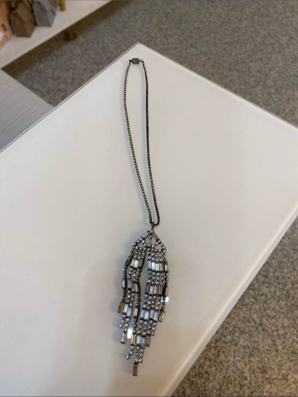Kenneth Lane Art deco style elaborate SAUTOIR necklace (circa 1995)